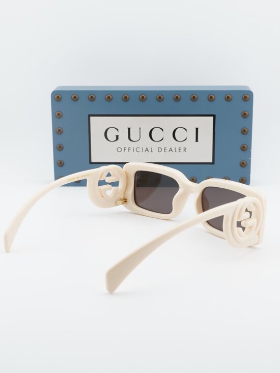 Gucci GG1325S 002 Square Sunglasses - Ivory\\Grey main image 11